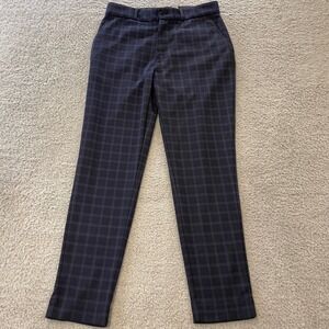 State & Liberty Glen Plaid Wool Blend Pants Mens 30x29 Navy Athletic Fit Check